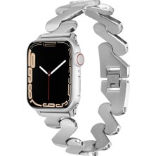 Zore Apple Watch 7 41MM Uyumlu Kordon Paslanmaz Çelik Luxury Tasarım Krd-80 Kayış