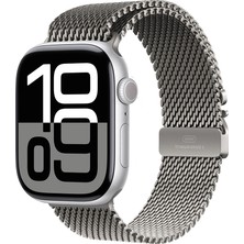 Apple Watch 7 45MM Uyumlu Zore KRD-100 Titanyum Hasır Kordon