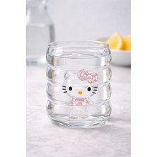 Aşkana Sevimli Hello Kitty Kristal Figürlü Cam BARDAK,300 Ml,kız Çocuk Özel Tasarım Cam Bardak