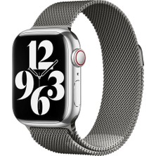 Apple Watch 7 41MM Uyumlu Kordon Hasır Metal Mıknatıslı Zore Band-01 Kayış