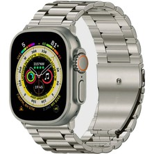 Apple Watch Ultra 49MM Uyumlu Kordon Paslanmaz Metal Titanyum Baklalı Zore Krd-93 Kayış