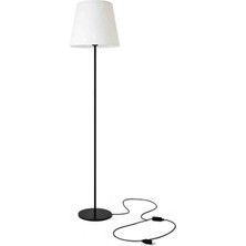 Woogue Vento Beyaz Kumaş Başlıklı | Tek Ayaklı Köşe Lambası | 155 cm