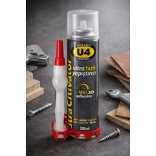 U4 Ultra Hızlı Yapıştırıcı 200 ml Süper Güçlü Şeffaf Endüstriyel Fast Adhesive Mdf Ahşap Plastik Metal Deri