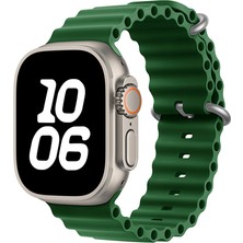 Apple Watch Ultra 49MM Uyumlu Kordon Ocean Silikon Yumuşak Esnek Metal Tokalı Zore Krd-75 Kayış