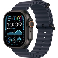 Apple Watch Ultra 49MM Uyumlu Kordon Ocean Silikon Yumuşak Esnek Metal Tokalı Zore Krd-75 Kayış
