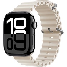 Apple Watch 40MM Uyumlu Kordon Ocean Silikon Yumuşak Esnek Metal Tokalı Zore Krd-75 Kayış