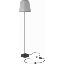 Woogue Vento Gri Kumaş Başlıklı | Tek Ayaklı Köşe Lambası | 155 cm