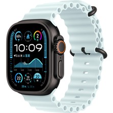 Apple Watch Ultra 49MM Uyumlu Kordon Ocean Silikon Yumuşak Esnek Metal Tokalı Zore Krd-75 Kayış