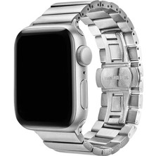 Zore Apple Watch 44MM Uyumlu Kordon Metal Paslanmaz Krd-41 Kayış