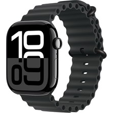 Apple Watch 7 45MM Uyumlu Kordon Ocean Silikon Yumuşak Esnek Metal Tokalı Zore Krd-75 Kayış