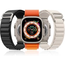 Apple Watch Ultra 49MM Uyumlu Kordon Alpine Hasır Örgü Zore Krd-74 Kumaş Kayış