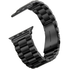 Apple Watch 44MM Uyumlu Kordon Metal Baklalı Tasarım Zore Band-04 Kayış