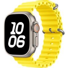 Apple Watch Ultra 49MM Uyumlu Kordon Ocean Silikon Yumuşak Esnek Metal Tokalı Zore Krd-75 Kayış