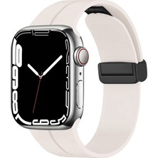 Apple Watch 7 45MM Uyumlu Kordon Silikon Metal Mıknatıslı Toka Zore Krd-84 Kayış