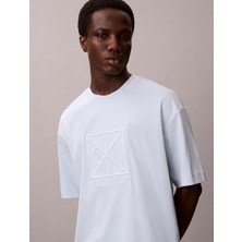 Calvin Klein LV04LE200GCIQ Ss Rlxd Premium Interlock Emblem Erkek Tişört