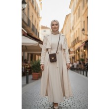 Luxic Core El Yapımı Örgü Kadın Çanta – Koyu Kahverengi Gold Kilit Detaylı Astarlı Omuz Askılı Çanta