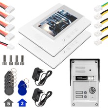 SHC4200 37T2 2 Daire 7'' Nfc Destekli Görüntülü Kapı Zili Interkom Akıllı Ev Güvenliği Sistemi