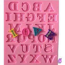 Morlalem 1,6cm Mini Harf Seti Alfabe Silikon Kalıp K-008, Taş Tozu Sabun Mum Alçı Kalıbı