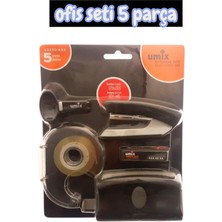 Ofis Masa Üstü Malzeme Seti Zımba Delgeç Umix 5 Parça