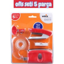 Ofis Masa Üstü Malzeme Seti Zımba Delgeç Umix 5 Parça