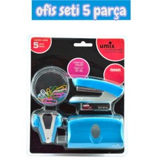 Ofis Masa Üstü Malzeme Seti Zımba Delgeç Umix 5 Parça
