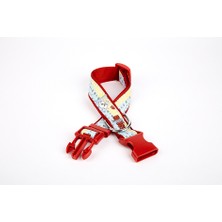 LTG Nova Pati Desenli Dokuma Köpek Boyun Tasması 3 cm x 36-60 cm Kırmızı
