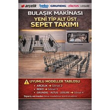 Öz Beyaz Eşya Arçelik-Beko-Altus-Grundig Bulaşık Makinesi Alt- Üst Sepet Asansörlü Takım (Görseldeki Model Kontrol Yapınız)