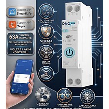 Onoffsmart Tuya Wifi Akıllı Kaçak Akım Voltaj Koruma Güç Tüketimi Uzaktan Kontrol Zamanlama 63 Amper Anahtar Role