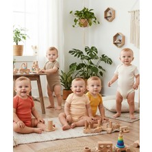 Mahfel 5'li Kısa Kollu %100 Pamuk Premium Seri Çıtçıtlı Bebek Body Zıbın 10