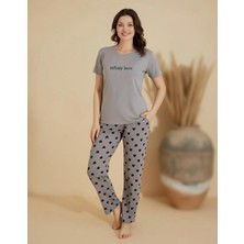 Boyraz Slim Fit Dar Kesim Kadın Milan Bisiklet Yaka Kısa Kol Pijama Takımı 11026G - 1 Adet