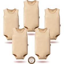 Mahfel 5'li Atlet Kolsuz %100 Pamuk Premium Seri Çıtçıtlı Bebek Body Zıbın 03