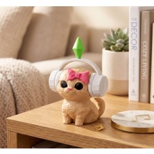 Basart Sims Viral Plumbob Kedi Biblo - 3D Tasarım Dekoratif Figür