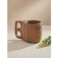 Kamptek Ahşap Organik Ceviz Kuksa Bardak Içecek Kupa