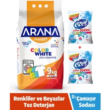 Arana Premium Toz Çamaşır Deterjanı Renkliler ve Beyazlar Için 9 kg + Çamaşır Sodası 700 G X2