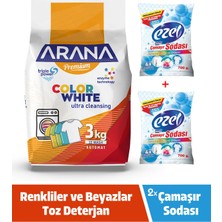 Arana Premium Toz Çamaşır Deterjanı Renkliler ve Beyazlar Için 3 kg + Çamaşır Sodası 700 G X2