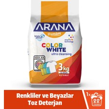 Arana Premium Toz Çamaşır Deterjanı Renkliler ve Beyazlar Için 3 kg