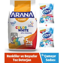 Arana Premium Toz Çamaşır Deterjanı Renkliler ve Beyazlar Için 5 kg + Çamaşır Sodası 700 G X2