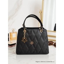 Siyah Işıltılı Kadın Çanta Gold Aksesuarlı Şık Davet Çantası