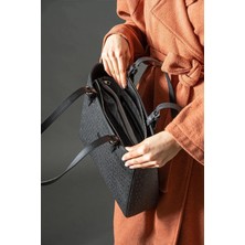 Just Polo  Kadın Siyah Kara Büyük Boy 4 Bölmeli Günlük Kullanıma Uygun Totebag Çanta Kombin