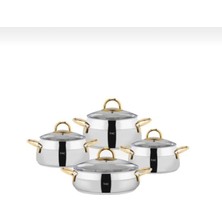 Taç Miranda 8 Prc Çelik Tencere Seti Gold