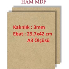 Mobilreyon Duralit Ham MDF 3 mm Kalınlık 50x70 cm Özellikli Resim Kağıdı Ölçüsü