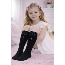 Gigi Giyim Taş Aksesuarlı Diz Altı Kız Çocuk Çorap