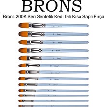 Brons Sentetik Kıl Kedi Dili Yağlı ve Akrilik Boya Fırçası No:0 Uzunluğu 28 cm