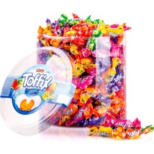 Elvan Toffix Gerçek Meyve Dolgulu Yumuşak Şekerleme 1 kg Silindir Ambalajda Renkli Aromalar