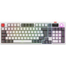 Rampage Loyal Beyaz/gri USB Hot Swap Rgb Red Switch Mekanik Gaming Oyuncu Klavye