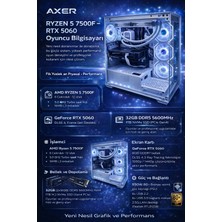 Axer Gamıng White Ryzen 5 7500F 32GB Ddr5 1tb SSD RTX5060 Oyun Bilgisayarı