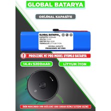 Global Batarya Proscenic M7 Pro Akıllı Robot Süpürge Bataryası 14.4v 5200mAh Li-ion Pil (Orijinal Kapasite)