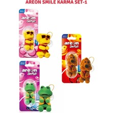 Areon Smile Karma Set-1 Vanilya, New Car ve Apple Cinnamon Koku Özellikli Oto Kokuları