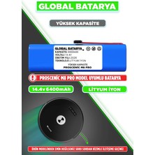 Proscenic M8 Pro Uyumlu Akıllı Robot Süpürge Bataryası 14.4V 6400MAH Li-Ion Pil (Yüksek Kapasite)