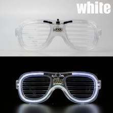 İsmiyle Al Beyaz LED Işıklı Parti Gözlüğü - Neon Glow Şerit Gözlük 3 Modlu